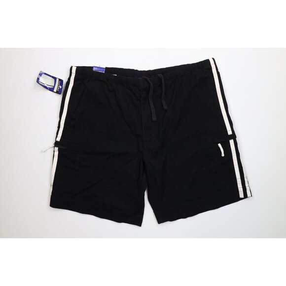 Deadstock Vintage 90s Y2K Streetwear Mens XL Striped Above Knee Cargo Shorts - Picture 1 of 13